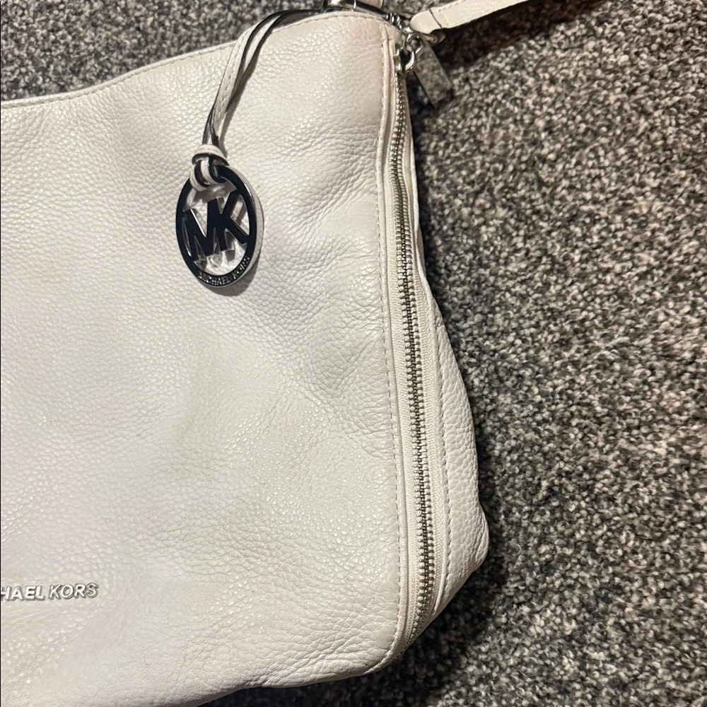 Michael Kors cream/white colored leather satchel